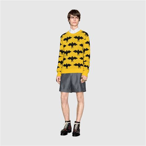 gucci bat jacquard crewneck sweater|GG cotton jacquard crewneck sweater .